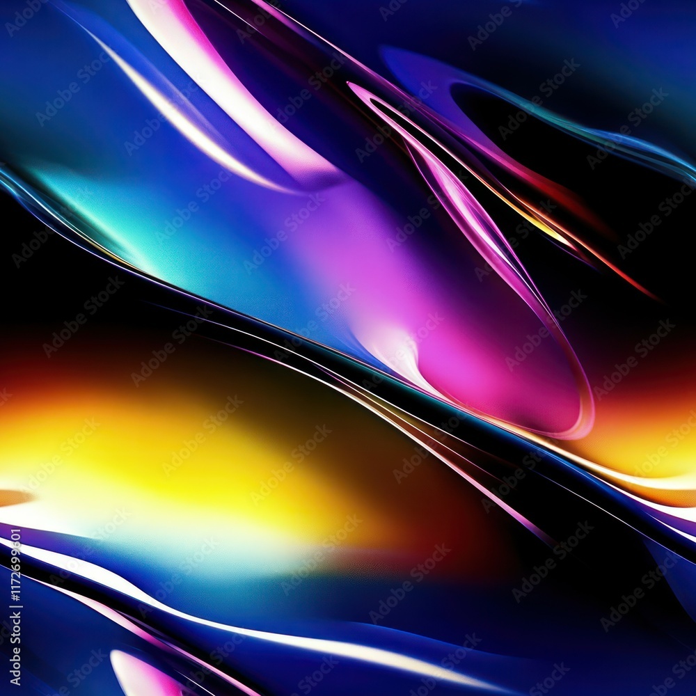 Poster seamless multicolored liquid decorative waves texture pattern
