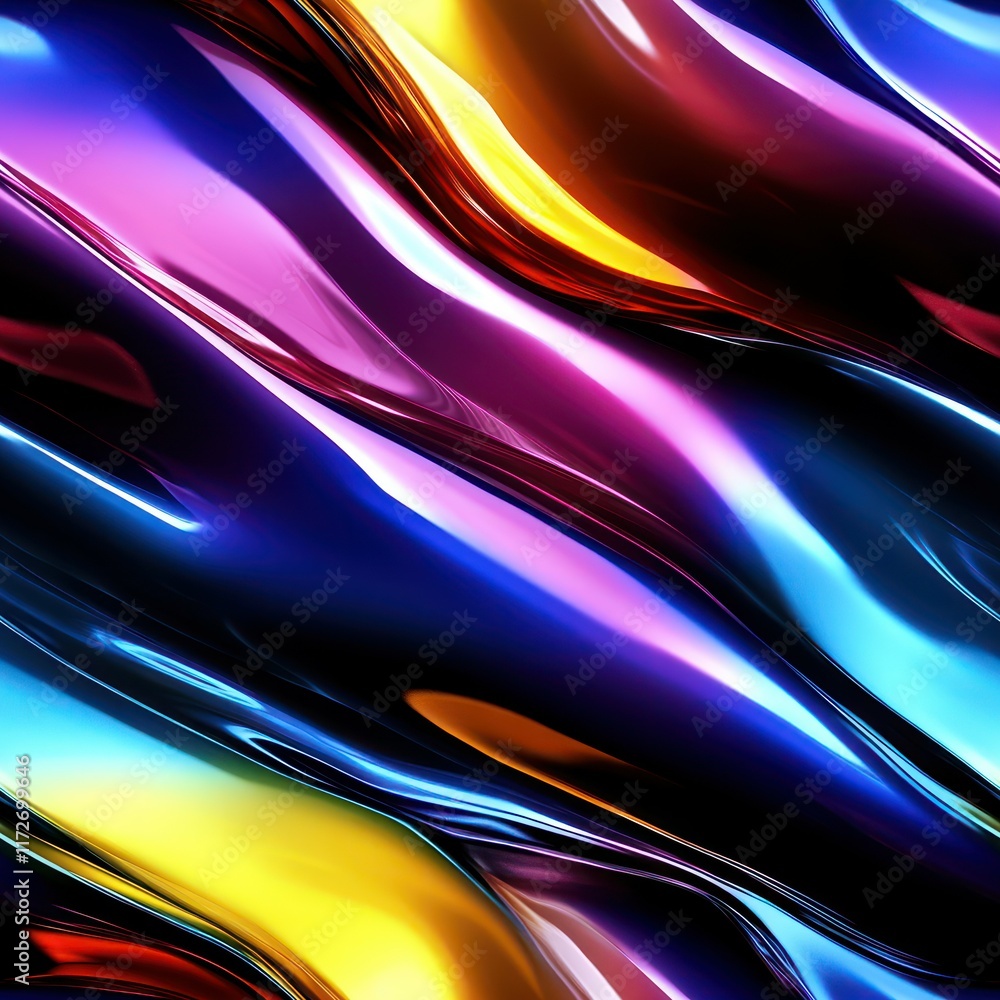 Poster seamless multicolored liquid decorative waves texture pattern