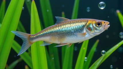 Fototapeta premium Woman walking along a scenic forest path
