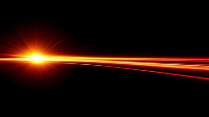 Bright Starburst with Streaking Orange Light Trails