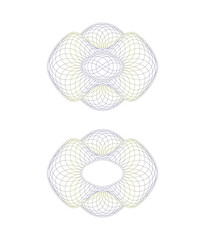 Elements similar to the guilloche. Decorative rosette in two versions.