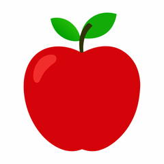 red apple with leaf