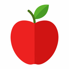 red apple with leaf