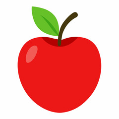 red apple with leaf