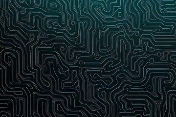 Fototapeta premium Abstract close-up of a glowing blue digital circuit board, showcasing intricate connections and technological design on a black background. 