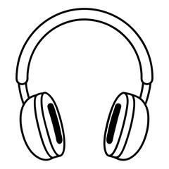 Headphones Line Art Vector Design