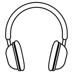 Headphones Line Art Vector Design