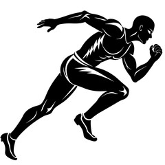 silhouette of a man running
