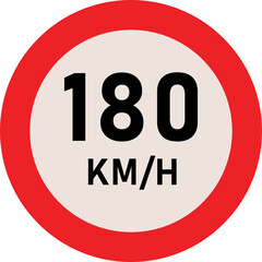 180 Kilometer Speed Limit Sign
