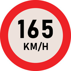 165 Kilometer Speed Limit Sign