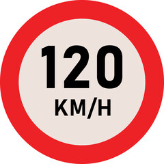 120 Kilometer Speed Limit Sign