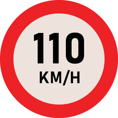 110 Kilometer Speed Limit Sign