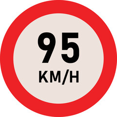 95 Kilometer Speed Limit Sign