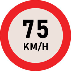 75 Kilometer Speed Limit Sign