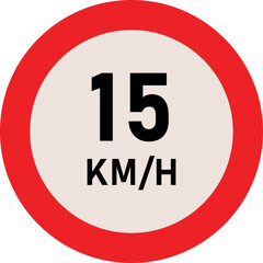 15 Kilometer Speed Limit Sign