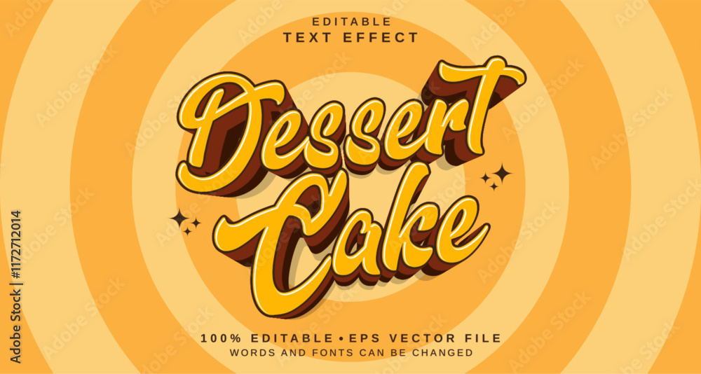 Poster editable text style effect - dessert cake text style theme.