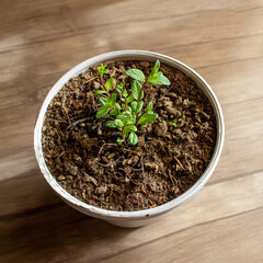 Mint growing in a pot ornamental plant for planting in spring