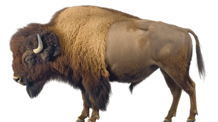 Bison, isolated on transparent background