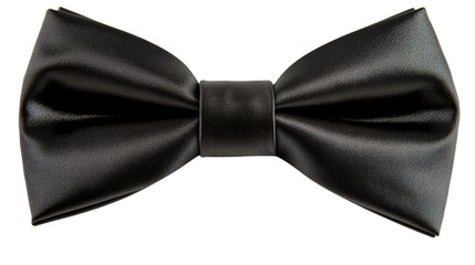 Black bow tie, isolated on transparent background