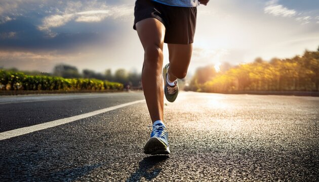 走っているランナーの足（Running runner's legs）

