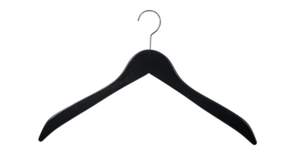 Black coat hanger, isolated on transparent background