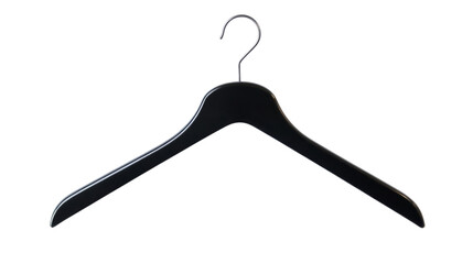 Black coat hanger, isolated on transparent background