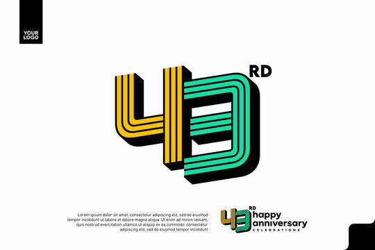 Number 43 logo icon design, 43rd birthday logo number, anniversary 43