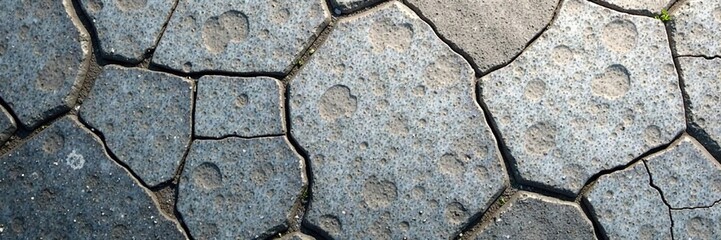 Obraz premium Weathered grey stone surface with visible cracks, landscape, natural