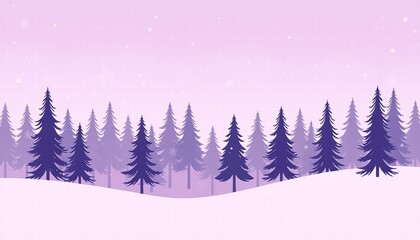 Obraz premium Winter forest landscape with snow-covered trees and a festive holiday theme