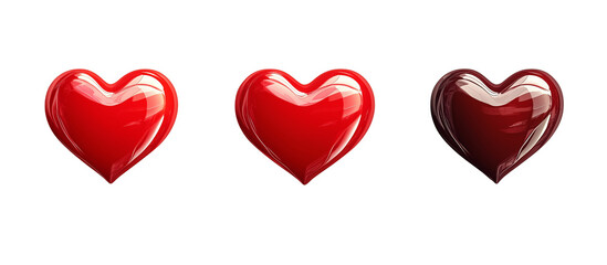 PNG Cut out red heart shape symbol isolated on empty transparent background. 14 February holiday, birthday, valentine's day. Love theme.