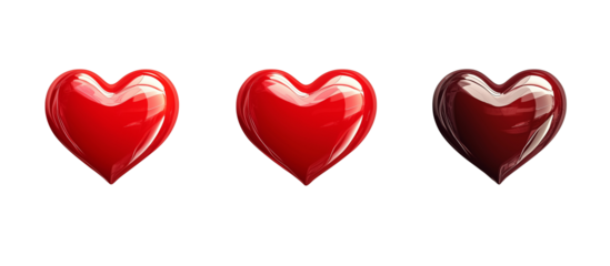 PNG Cut out red heart shape symbol isolated on empty transparent background. 14 February holiday, birthday, valentine's day. Love theme.