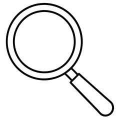 Magnifying Glass Line Art Vector Illustration