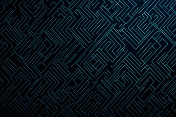 Abstract close-up of a glowing blue digital circuit board, showcasing intricate connections and technological design on a black background.
