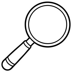 Magnifying Glass Line Art Vector Illustration