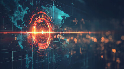 Analyzing global data trends digital landscape infographic visualization urban environment macro view tech insights