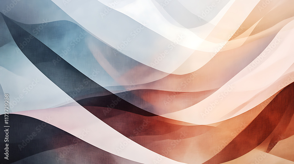Poster flowing abstract waves digital art colorful composition modern design artistic expression visual har