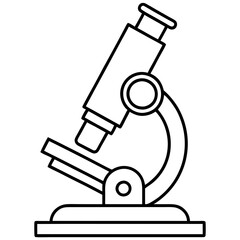 Microscope Line Art Vector Illustration
