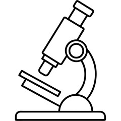 Microscope Line Art Vector Illustration