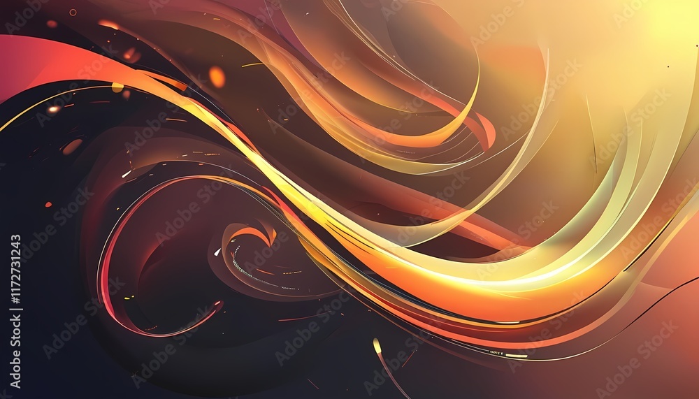 Poster a glowing abstract wave design with light and color