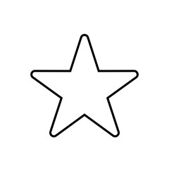 Star outline icon in rounded corner. Stars, favorite sign symbol