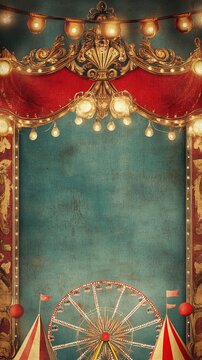 Vintage circus stage with copy space.