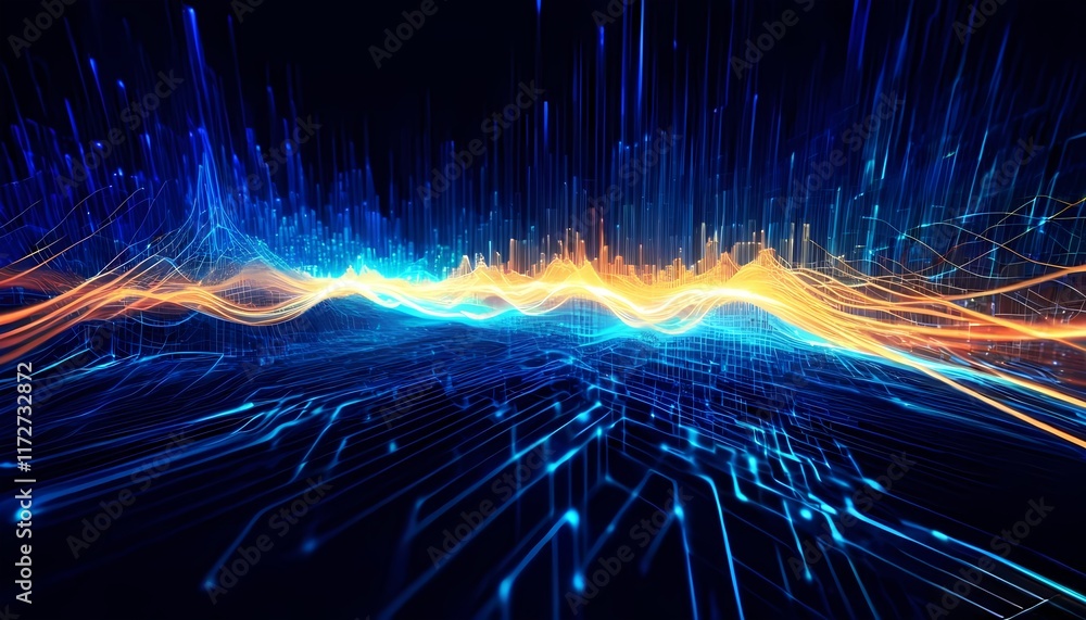 Poster dynamic fractal light patterns evoke the energy of abstract realms