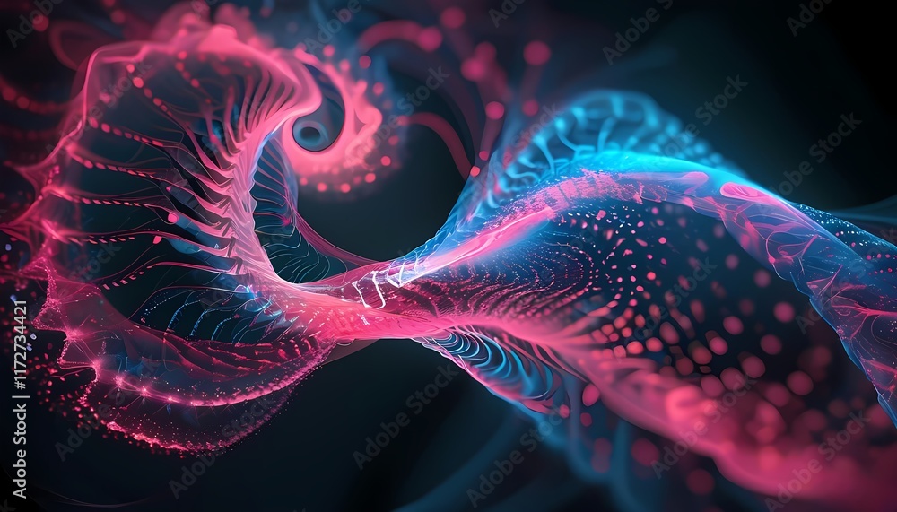 Poster fractal patterns of light and motion in a cosmic design