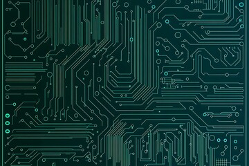 Abstract close-up of a glowing blue digital circuit board, showcasing intricate connections and technological design on a black background.
