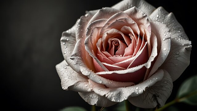 Detailed sketch of a blooming rose