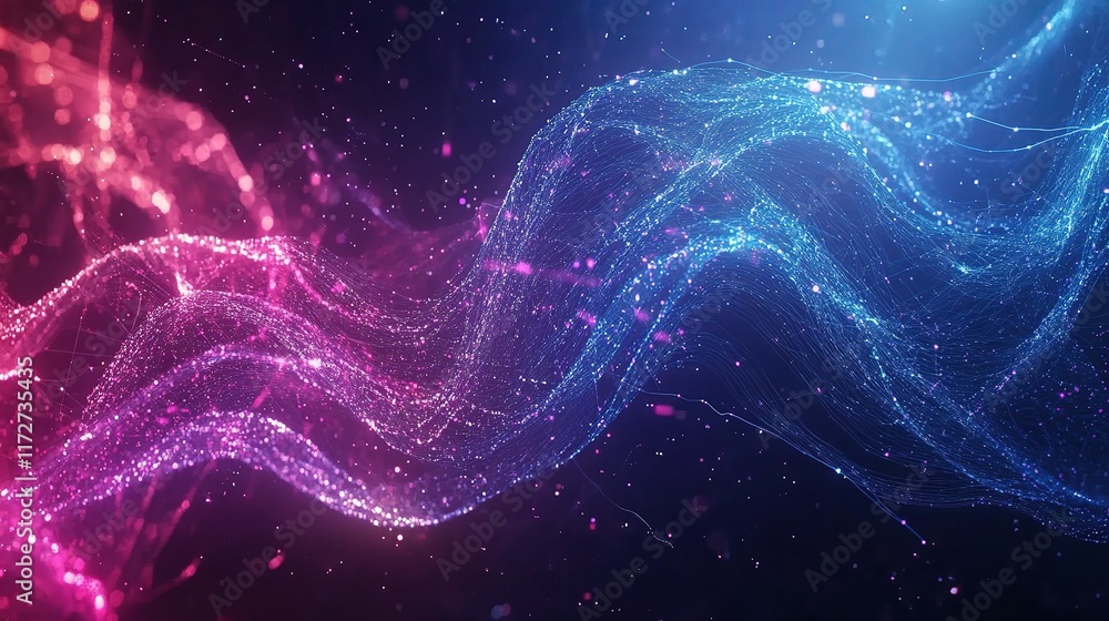 Aufkleber abstract technology background with data flow connections and effects