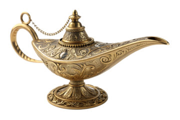 magic aladdin genie lamp isolated on white background PNG