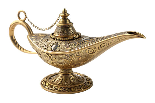 magic aladdin genie lamp isolated on white background PNG