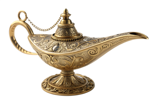 magic aladdin genie lamp isolated on white background PNG
