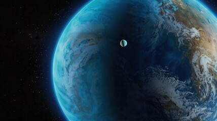 Naklejka premium neptune, earth, planet, globe, space, world, map, blue, sphere, global, astronomy, 3d, night, black, ocean, atmosphere, illustration, isolated, universe, sun, america, cloud, nature, sea, science, con